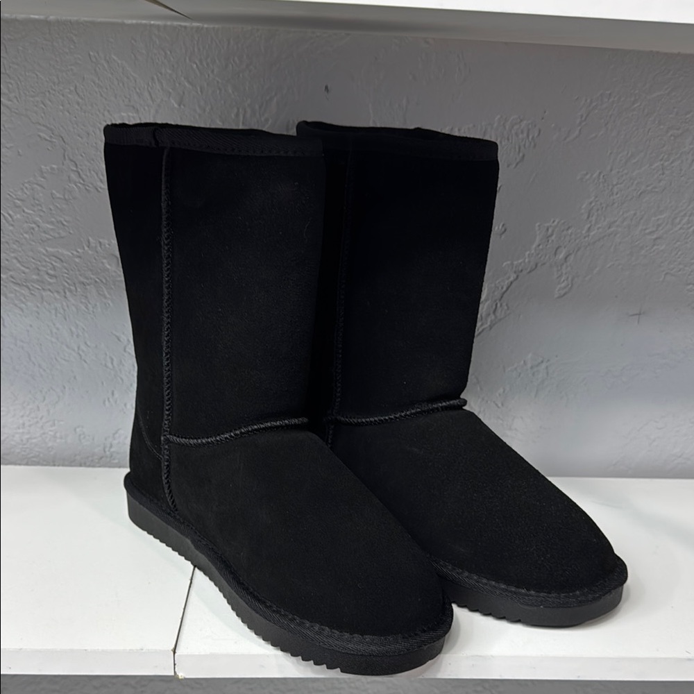 Classic Black Suede Boots